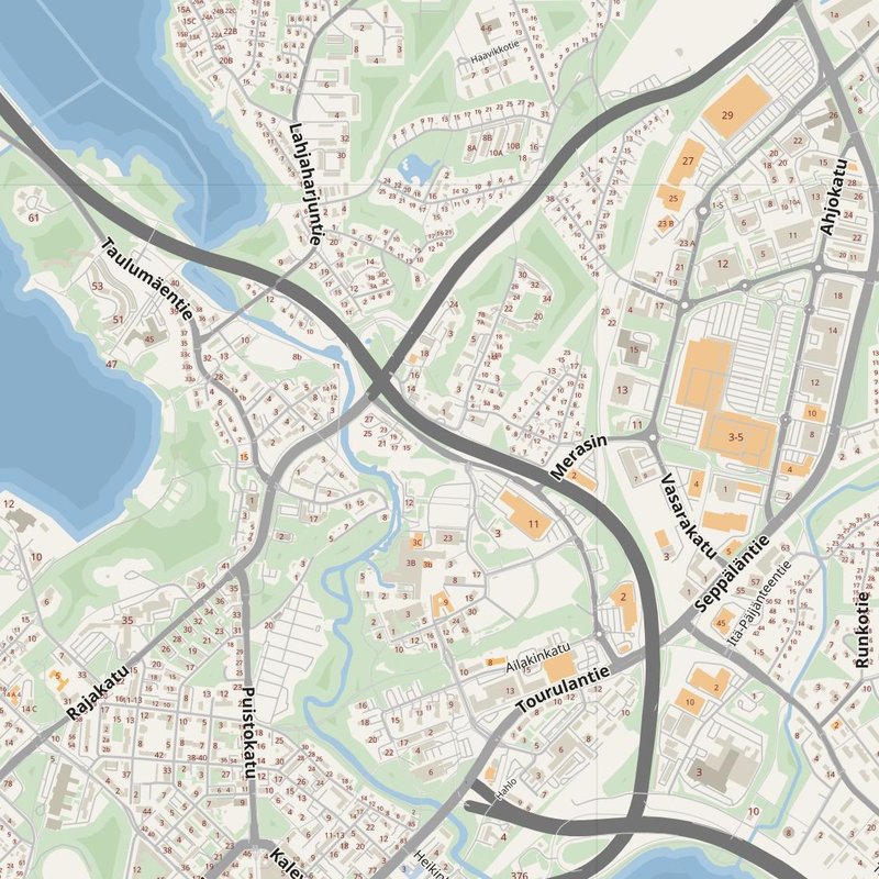 Jyväskylä street map with house numbers — printable address map PDF, Finland