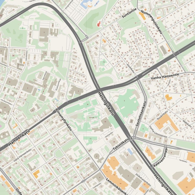Kaarina street map with house numbers — printable address map PDF, Finland