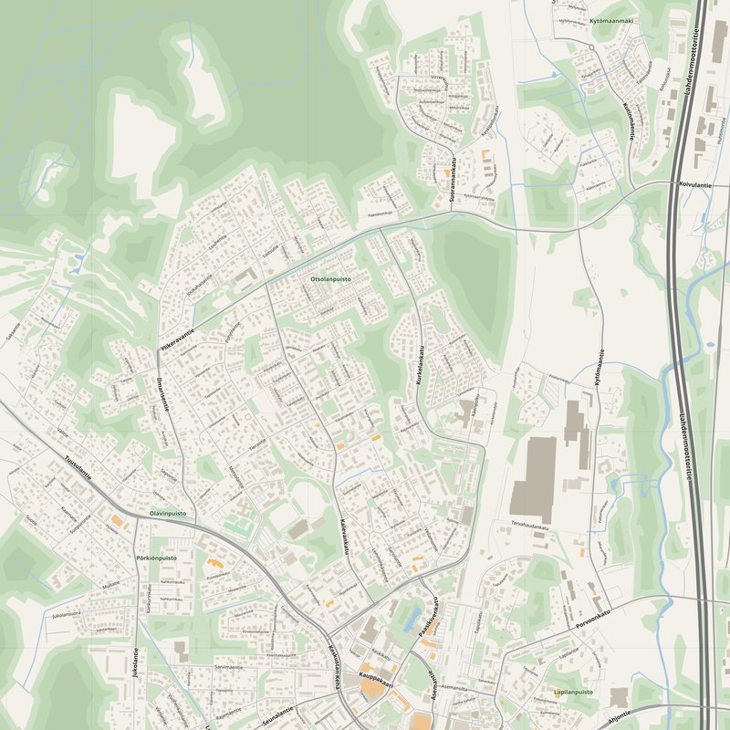 Kerava Map PDF — Printable Street Map Poster with House Numbers