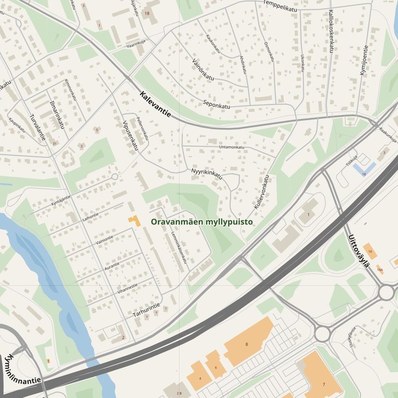 Kotka street map with house numbers — printable address map PDF, Finland