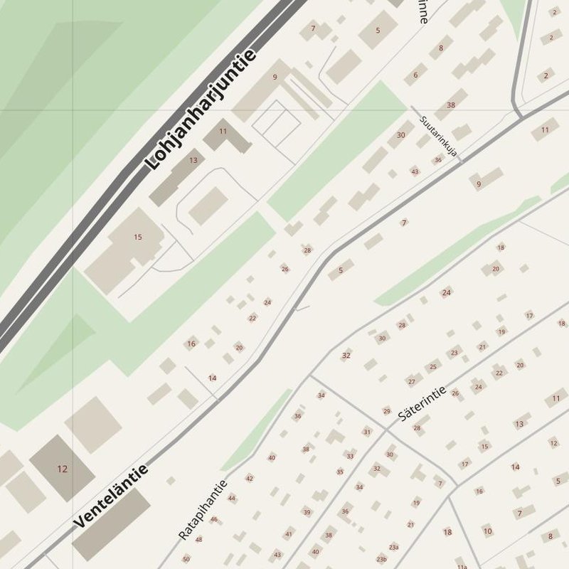 Lohja street map with house numbers — printable address map PDF, Finland
