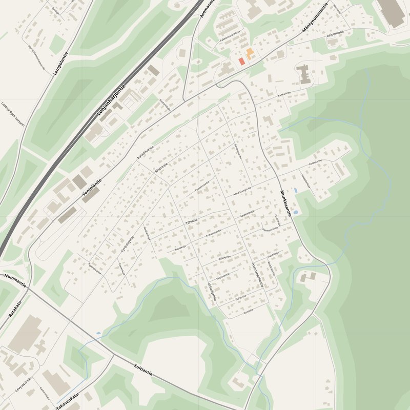 Lohja Map PDF — Printable Street Map Poster with House Numbers