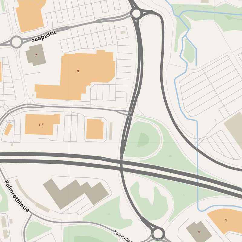 Pirkkala street map with house numbers — printable address map PDF, Finland