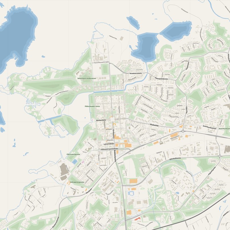 Raahe Map PDF — Printable Street Map Poster with House Numbers