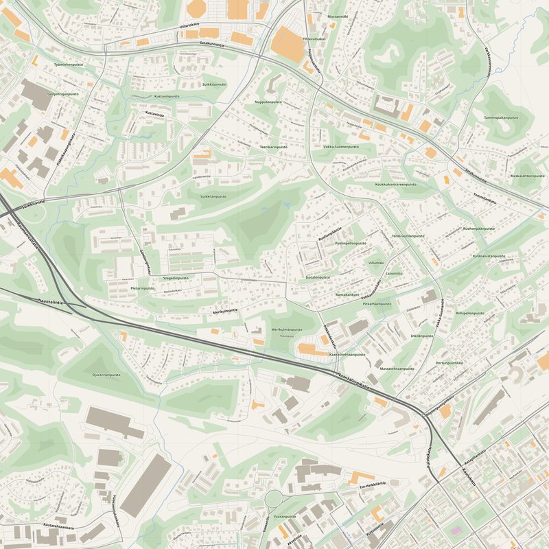 Raisio Map PDF — Printable Street Map Poster with House Numbers
