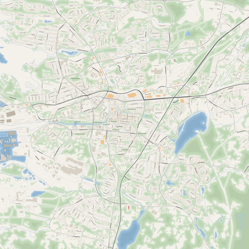 Rauma Map PDF — Printable Street Map Poster with House Numbers