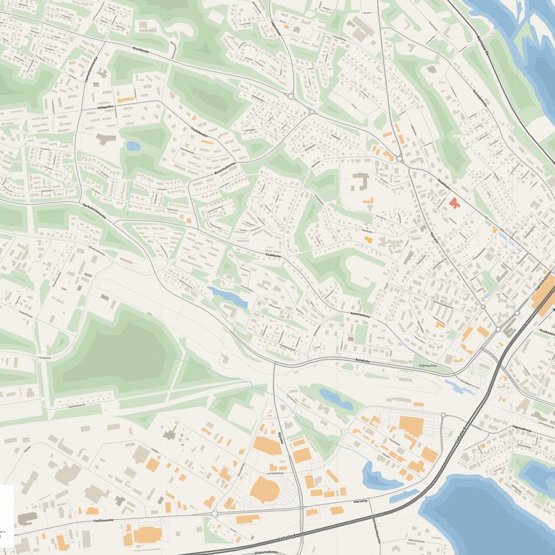 Tisknutelný plán města Rovaniemi jako plakát, Finsko
