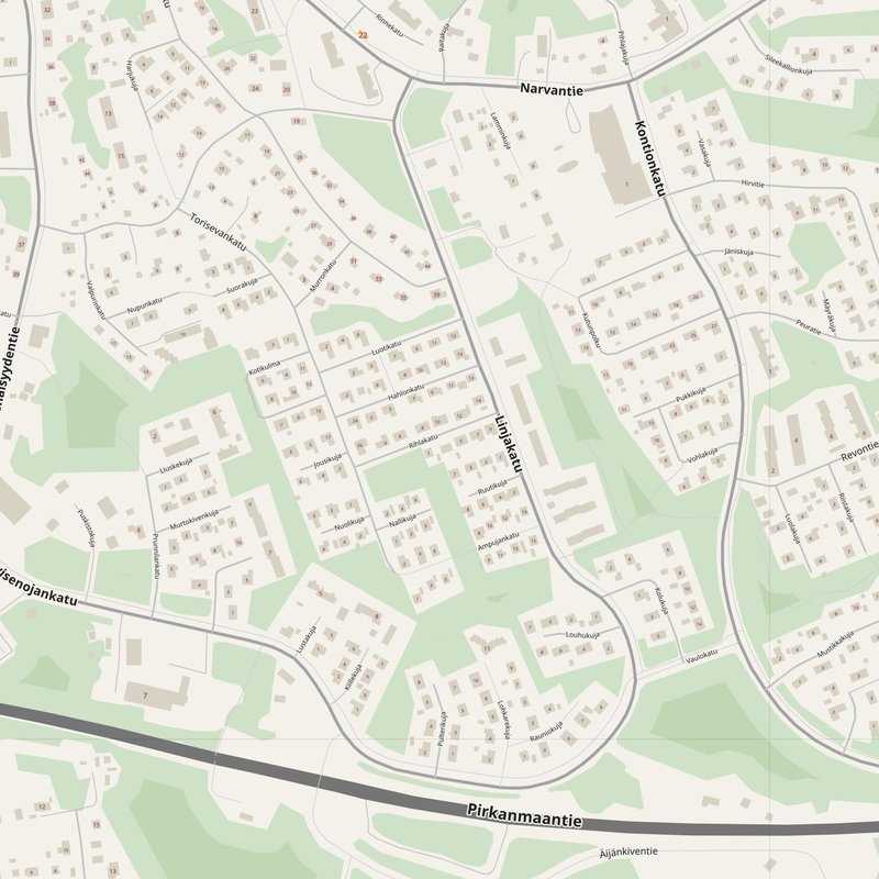 Sastamala street map with house numbers — printable address map PDF, Finland
