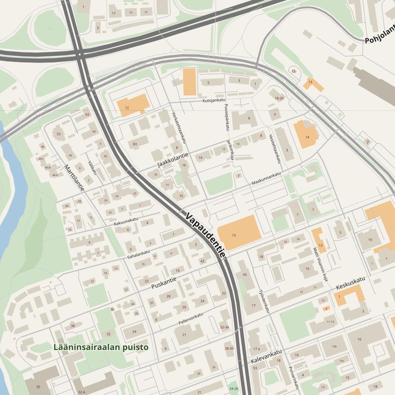 Seinäjoki street map with house numbers — printable address map PDF, Finland