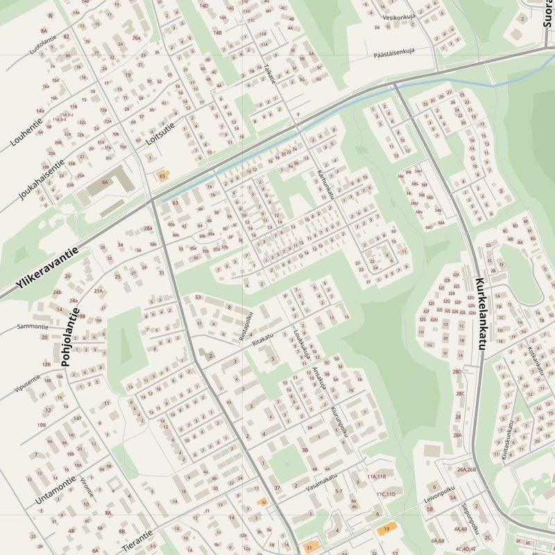 Sibbo street map with house numbers — printable address map PDF, Finland