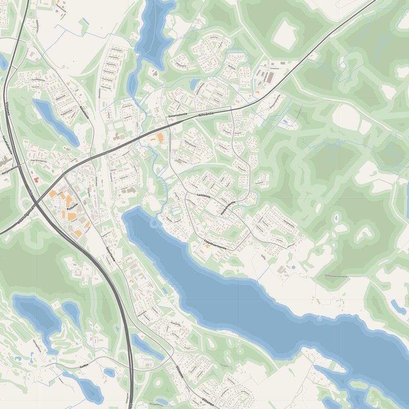 Siilinjärvi Map PDF — Printable Street Map Poster with House Numbers