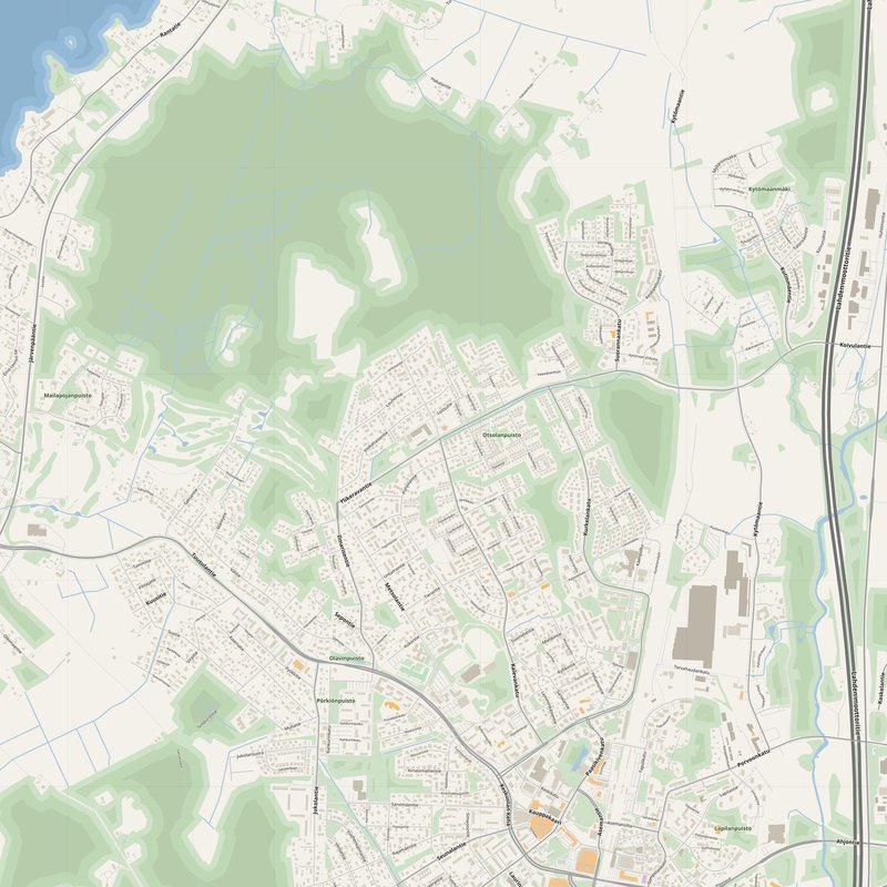 Tuusula Map PDF — Printable Street Map Poster with House Numbers