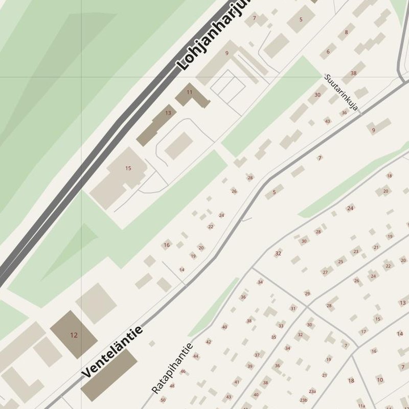 Vihti map with house numbers, hospitals, police and fire stations — printable PDF, Finland