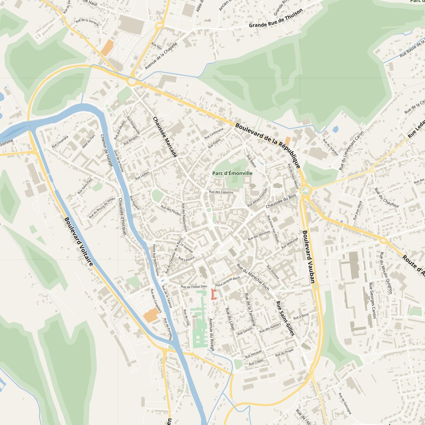 Abbeville Map PDF — Printable Street Map Poster with House Numbers