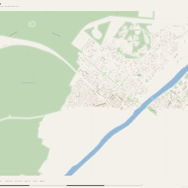 Achères street map with house numbers — printable address map PDF, France