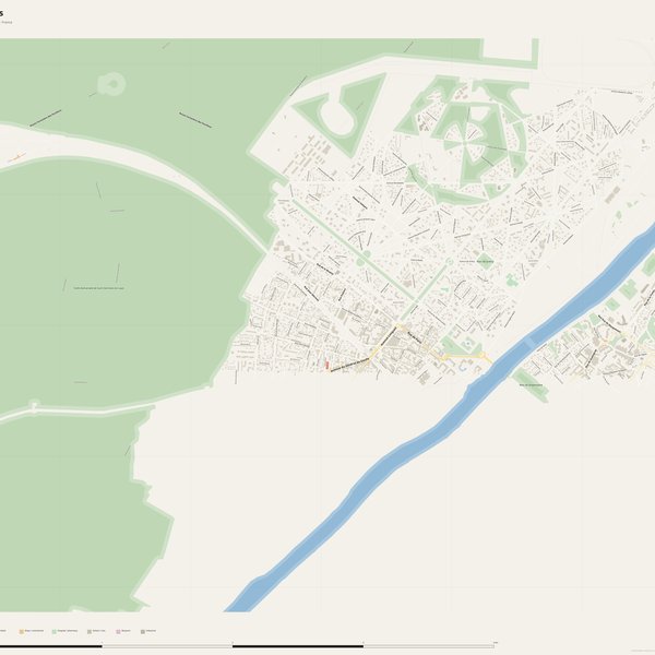 Free printable city map of Achères with all street names, France