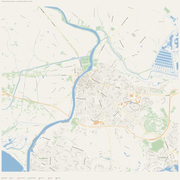 Agde street map with house numbers — printable address map PDF, France