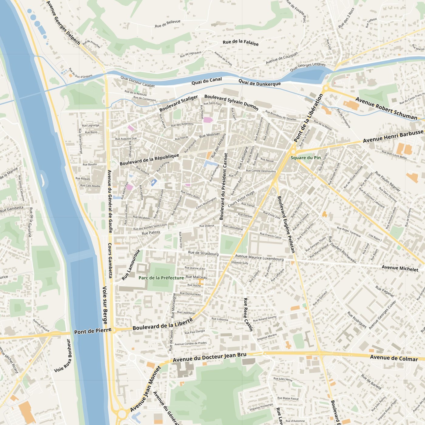 Agen Map PDF — Printable Street Map Poster with House Numbers