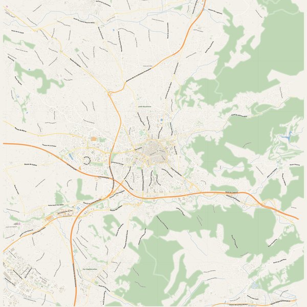 Free printable city map of Aix-en-Provence with all street names, France