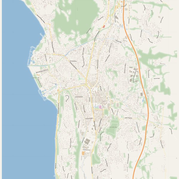 Aix-les-Bains street map with house numbers — printable address map PDF, France