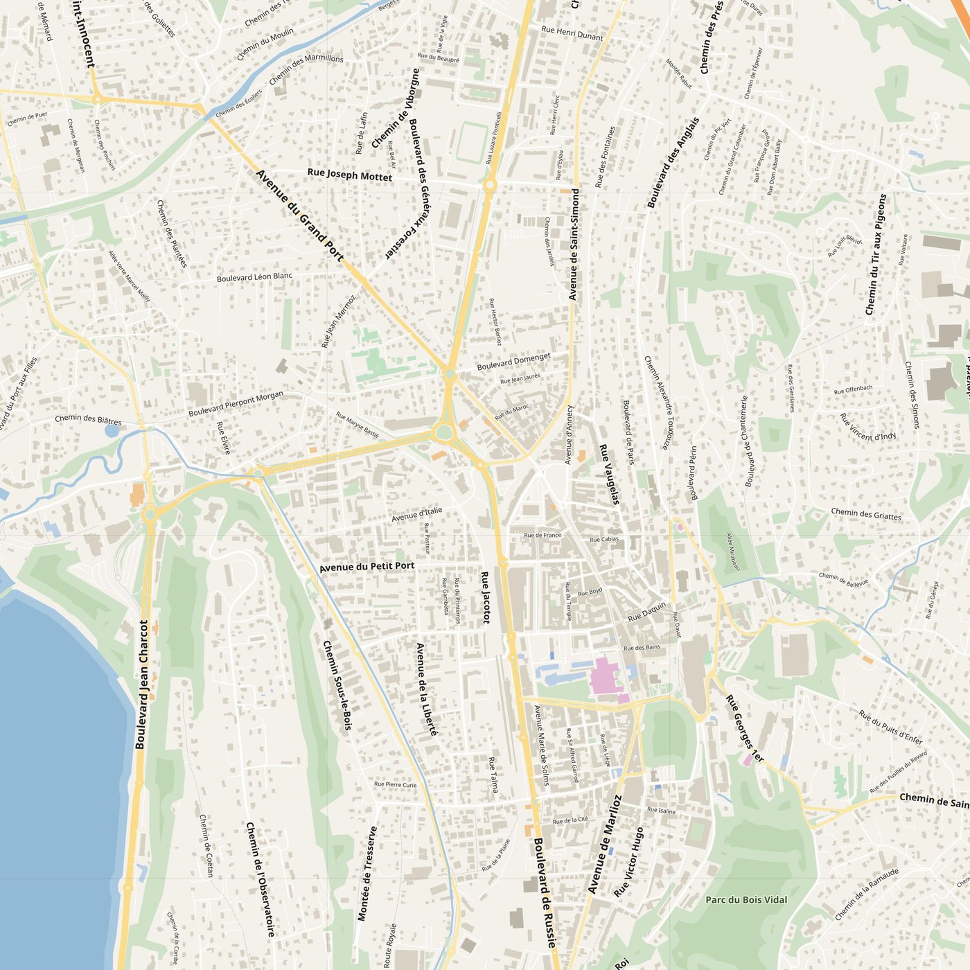 Aix-les-Bains Map PDF — Printable Street Map Poster with House Numbers