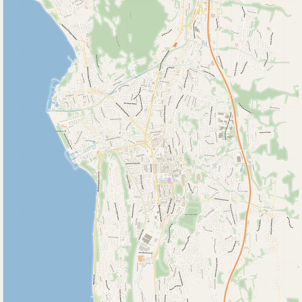 Free printable city map of Aix-les-Bains with all street names, France