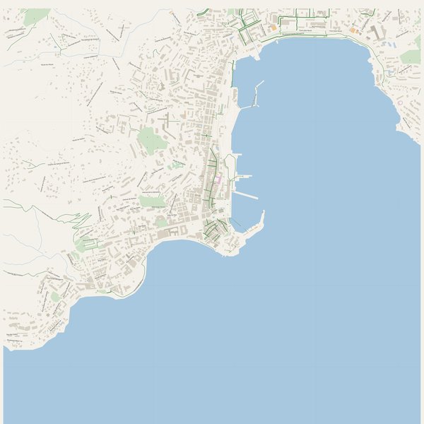 Cycling map of Ajaccio, France