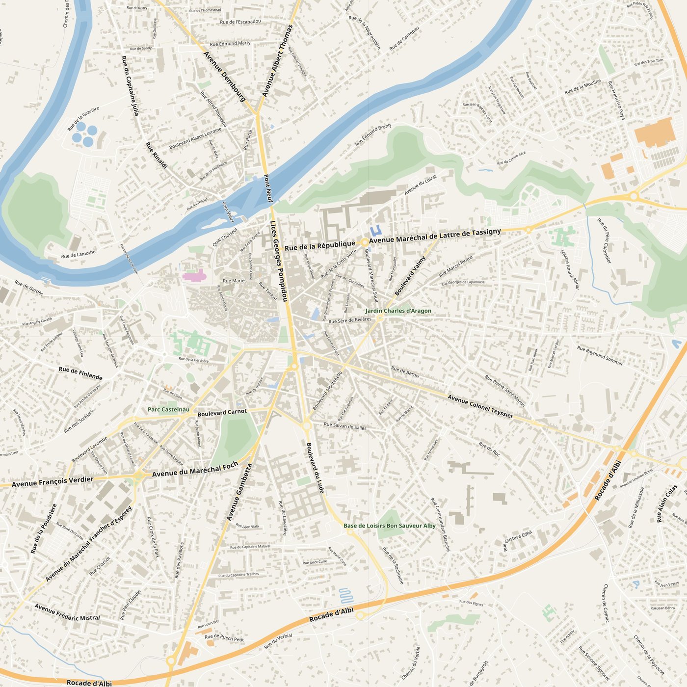 Albi Map PDF — Printable Street Map Poster with House Numbers
