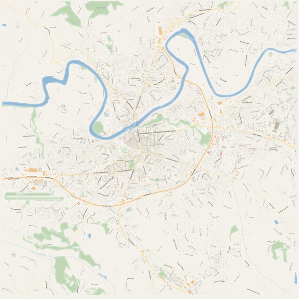 Free printable city map of Albi with all street names, France