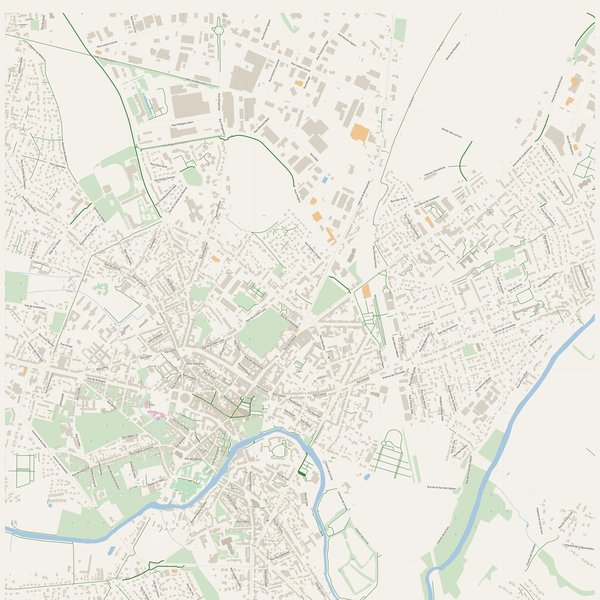 Cycling map of Alençon, France