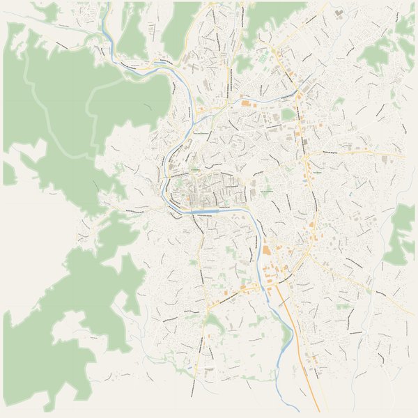 Free printable city map of Alès with all street names, France
