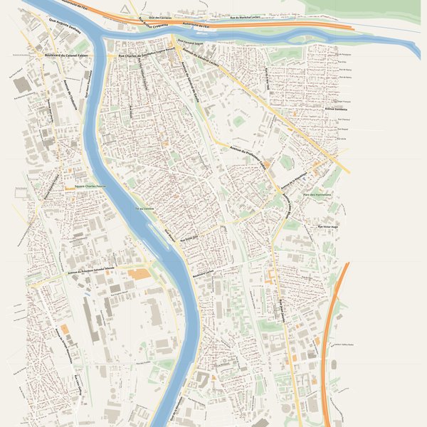 Alfortville street map with house numbers — printable address map PDF, France