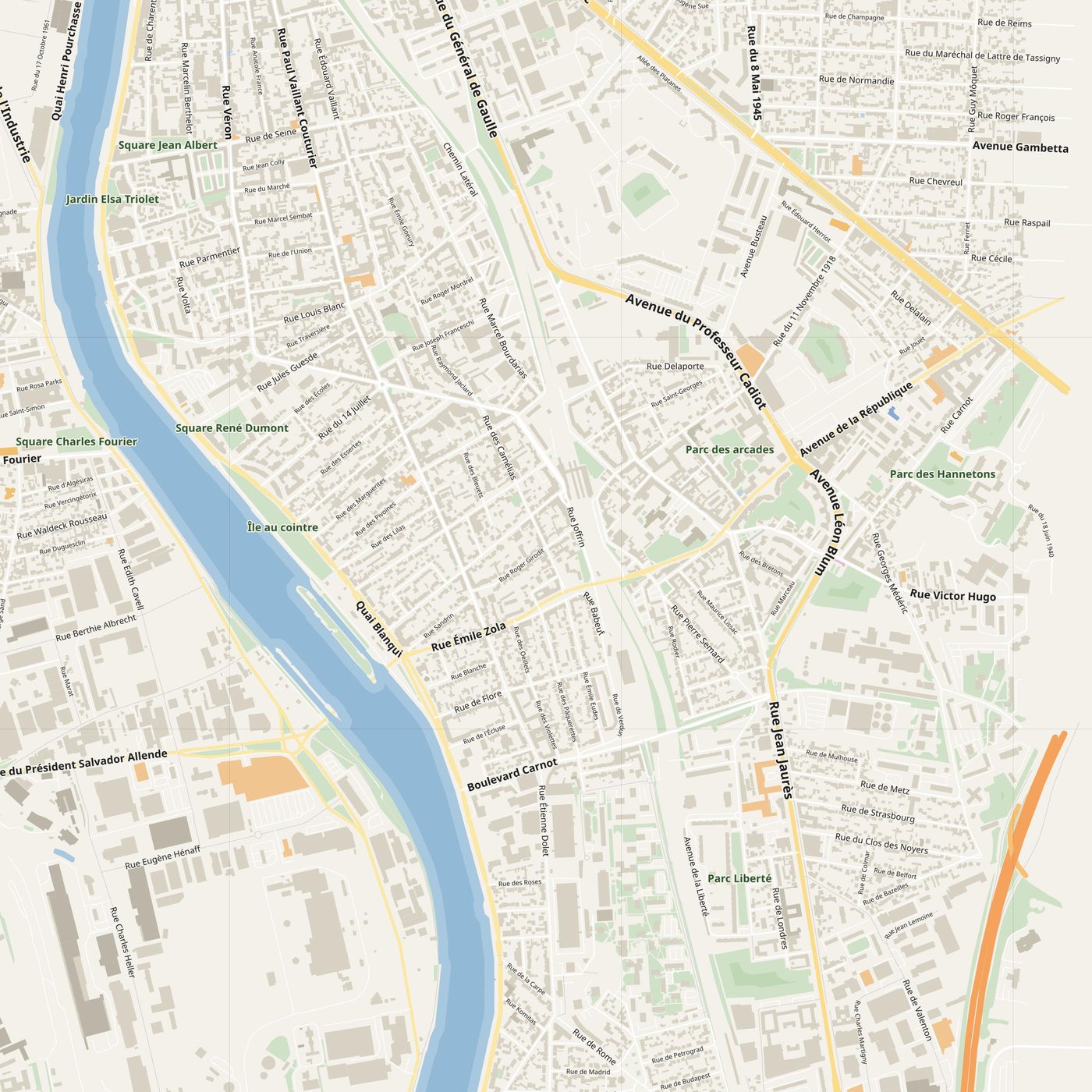 Alfortville Map PDF — Printable Street Map Poster with House Numbers