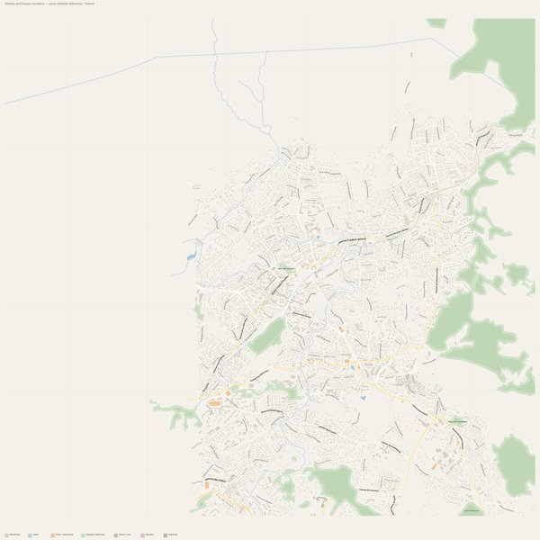 Allauch street map with house numbers — printable address map PDF, France