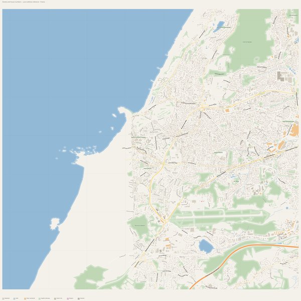 Anglet street map with house numbers — printable address map PDF, France