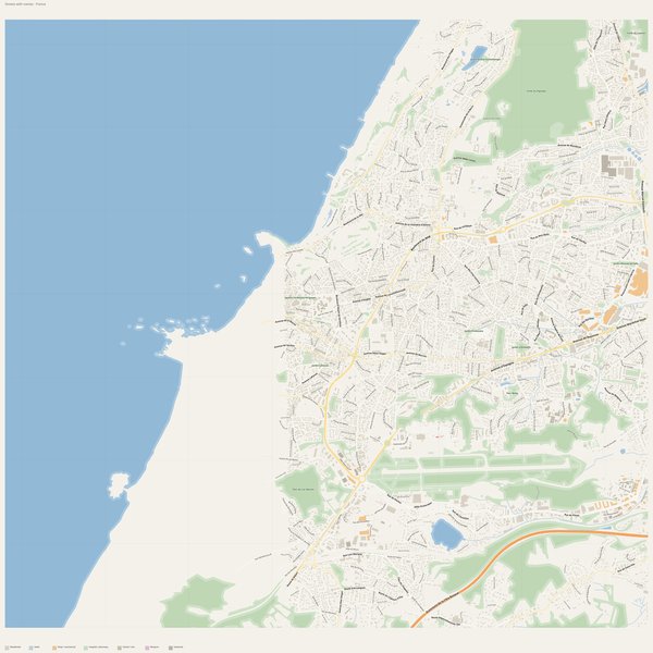 Free printable city map of Anglet with all street names, France