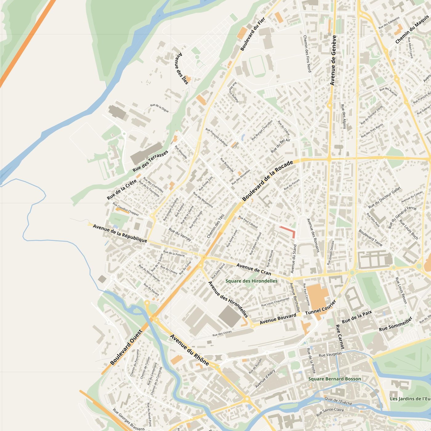 Annecy-le-Vieux Map PDF — Printable Street Map Poster with House Numbers