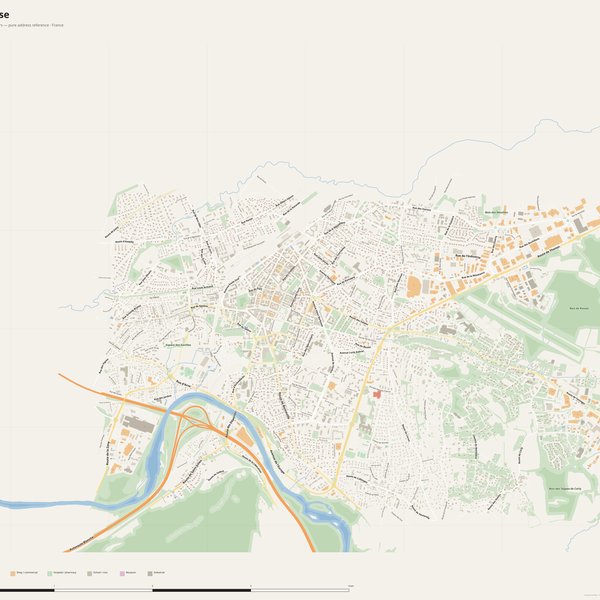 Annemasse street map with house numbers — printable address map PDF, France