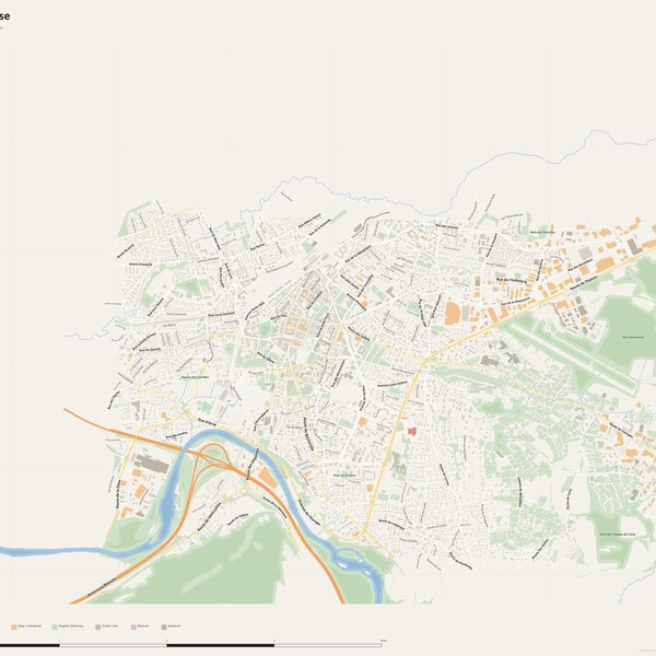 Free printable city map of Annemasse with all street names, France