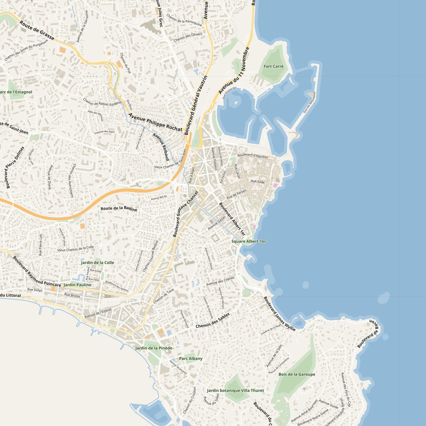 Antibes Map PDF — Printable Street Map Poster with House Numbers