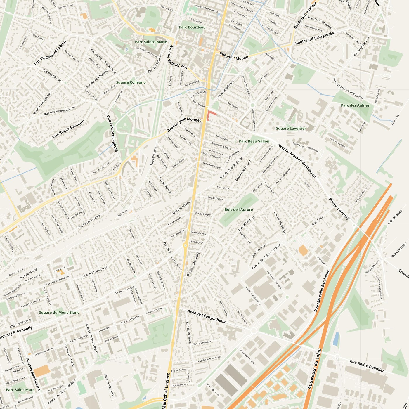 Antony Map PDF — Printable Street Map Poster with House Numbers