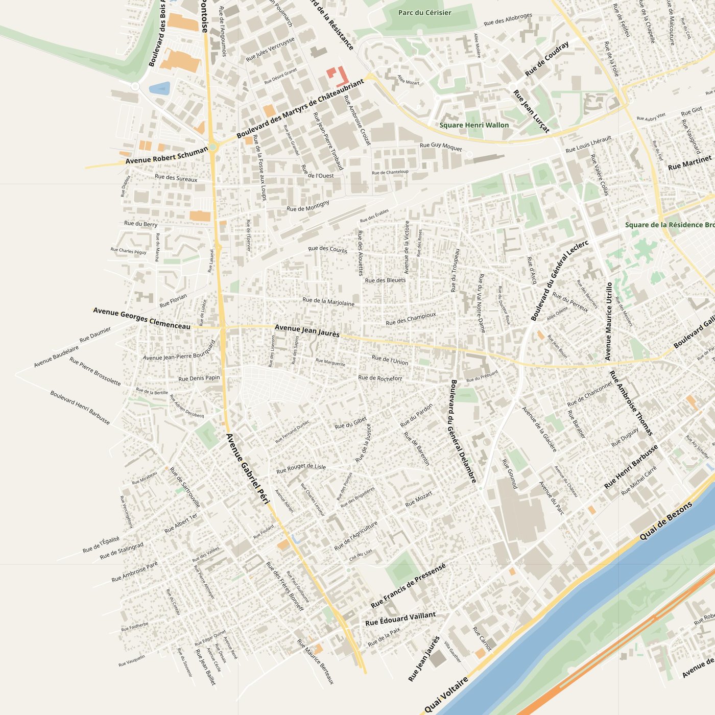 Argenteuil Map PDF — Printable Street Map Poster with House Numbers