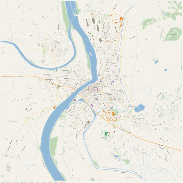 Arles map with house numbers, hospitals, police and fire stations — printable PDF, France