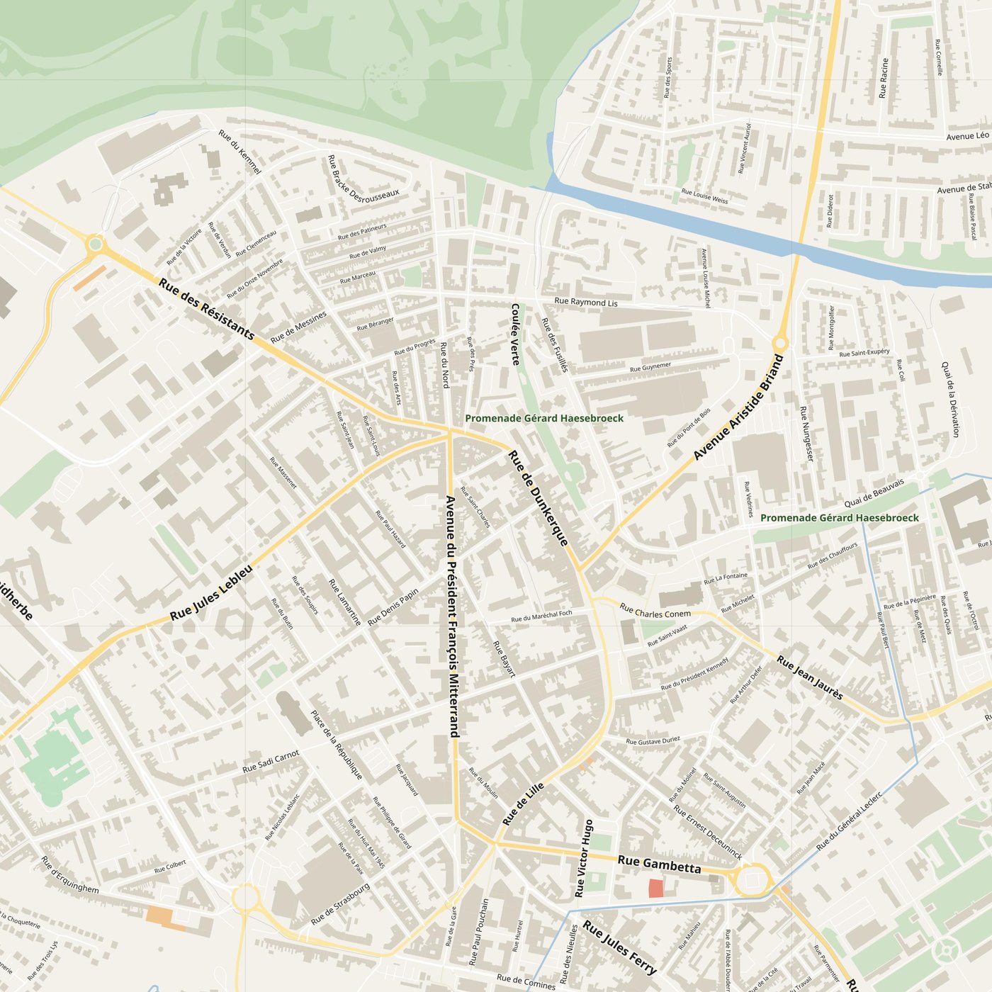 Armentières Map PDF — Printable Street Map Poster with House Numbers