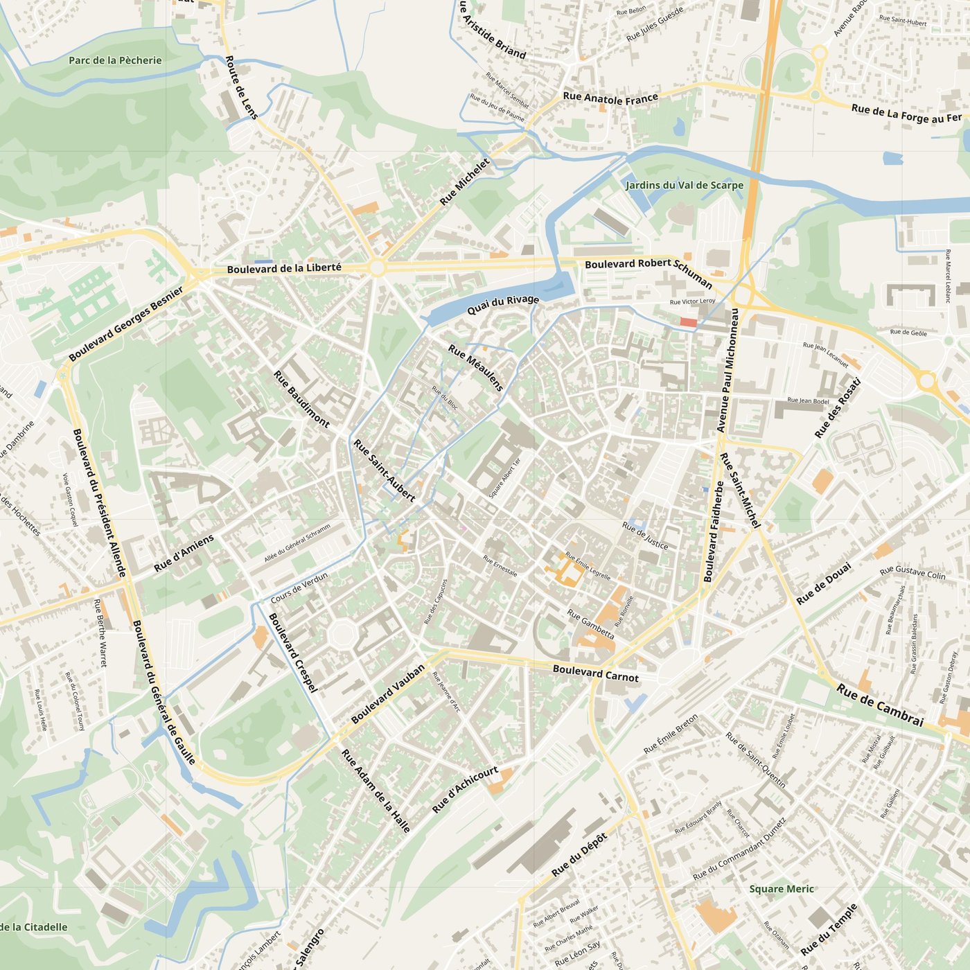 Arras Map PDF — Printable Street Map Poster with House Numbers