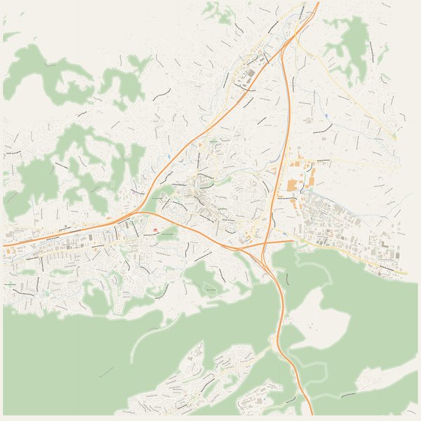 Free printable city map of Aubagne with all street names, France