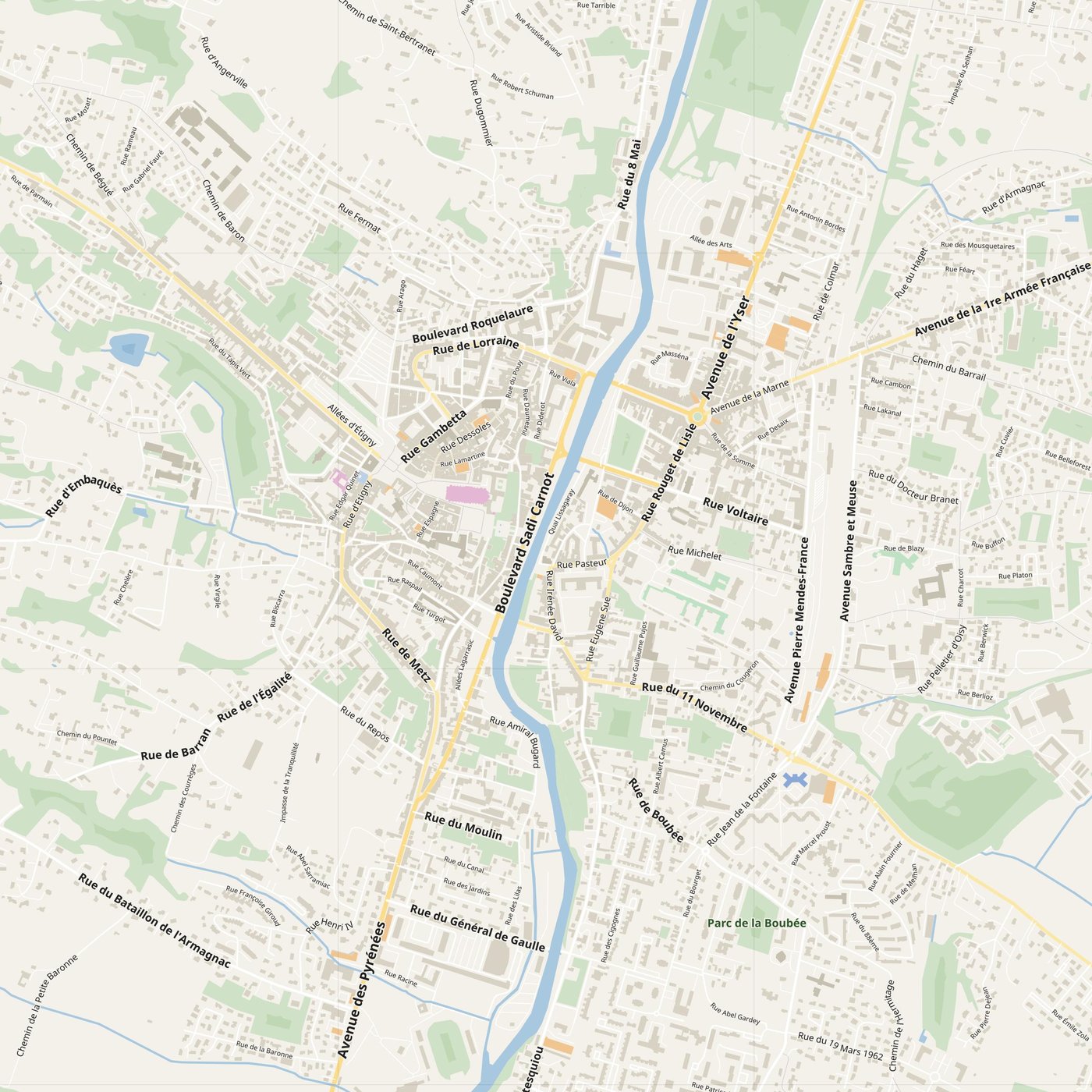 Auch Map PDF — Printable Street Map Poster with House Numbers