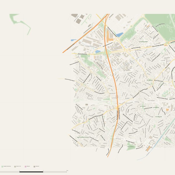 Free printable city map of Aulnay-sous-Bois with all street names, France
