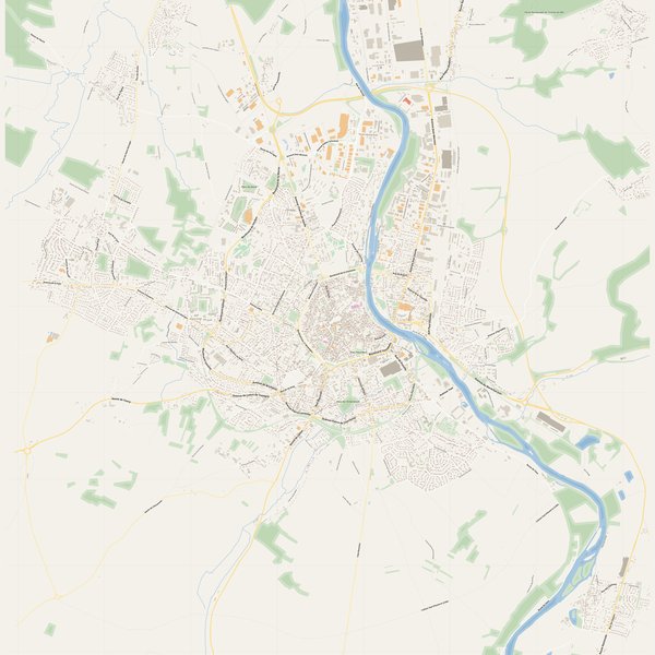 Auxerre street map with house numbers — printable address map PDF, France