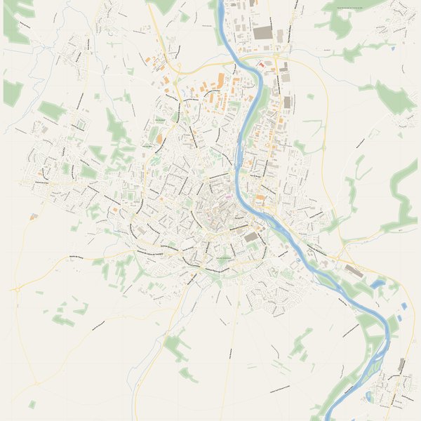 Free printable city map of Auxerre with all street names, France